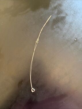 Tiffany & Co. Silver Open Heart Pendant Necklace